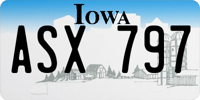 IA license plate ASX797