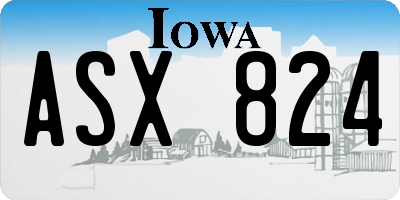 IA license plate ASX824