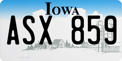 IA license plate ASX859