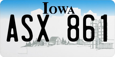 IA license plate ASX861
