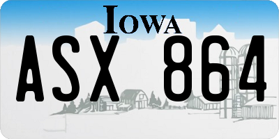 IA license plate ASX864