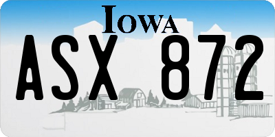 IA license plate ASX872