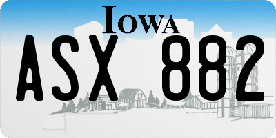 IA license plate ASX882