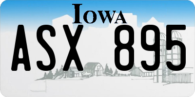 IA license plate ASX895