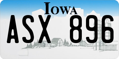 IA license plate ASX896