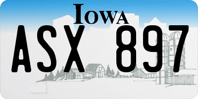 IA license plate ASX897