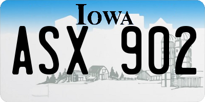 IA license plate ASX902