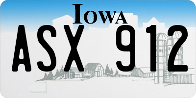 IA license plate ASX912
