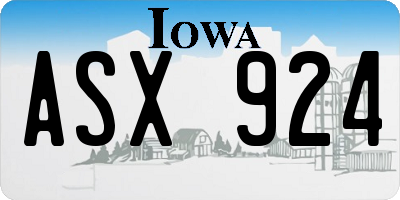 IA license plate ASX924