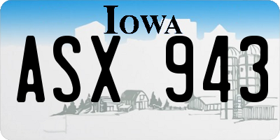 IA license plate ASX943
