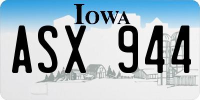 IA license plate ASX944