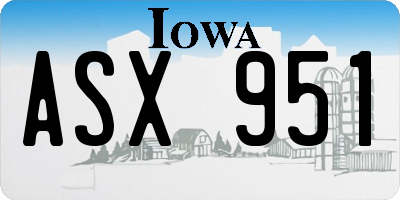 IA license plate ASX951
