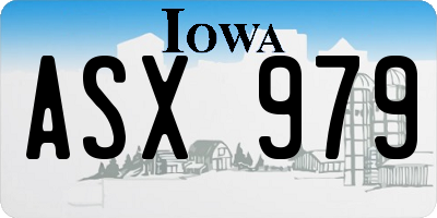 IA license plate ASX979