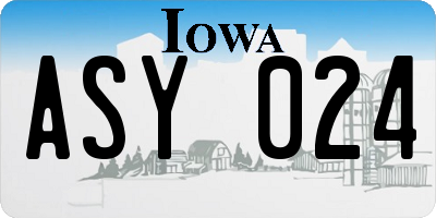 IA license plate ASY024