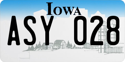 IA license plate ASY028