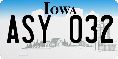 IA license plate ASY032