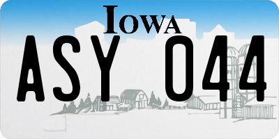 IA license plate ASY044