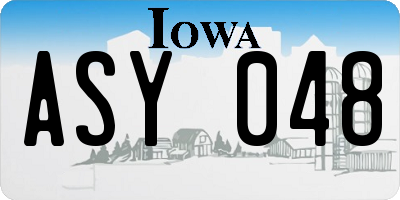 IA license plate ASY048