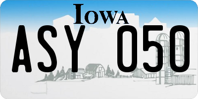 IA license plate ASY050