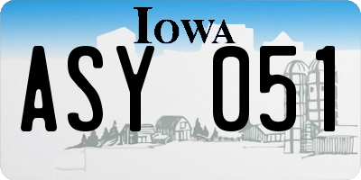 IA license plate ASY051