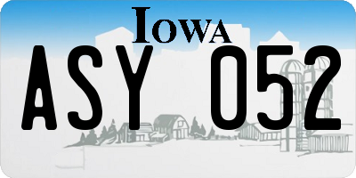 IA license plate ASY052