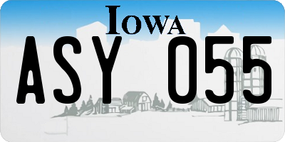 IA license plate ASY055
