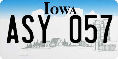 IA license plate ASY057
