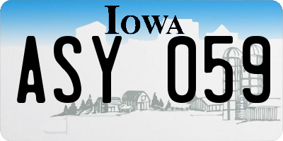 IA license plate ASY059