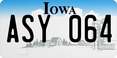 IA license plate ASY064