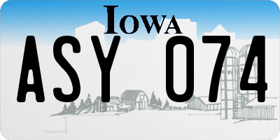 IA license plate ASY074