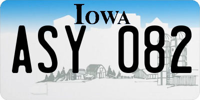 IA license plate ASY082
