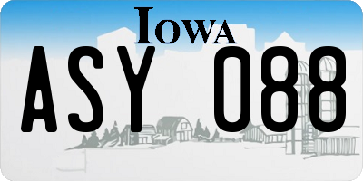 IA license plate ASY088