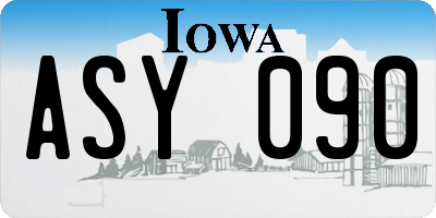 IA license plate ASY090