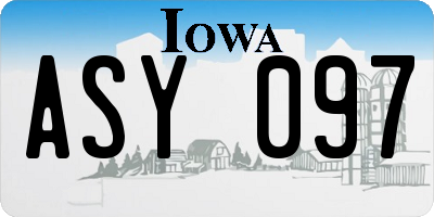 IA license plate ASY097