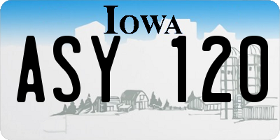 IA license plate ASY120