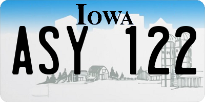 IA license plate ASY122
