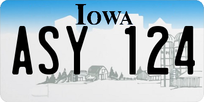 IA license plate ASY124