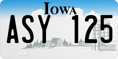 IA license plate ASY125