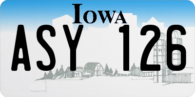 IA license plate ASY126