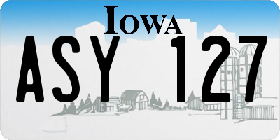 IA license plate ASY127