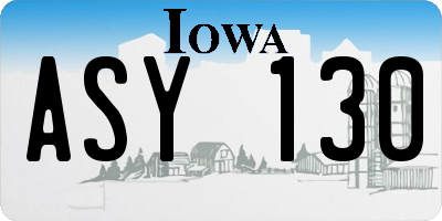 IA license plate ASY130