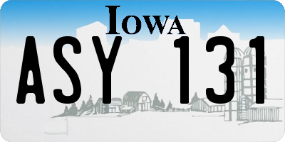 IA license plate ASY131