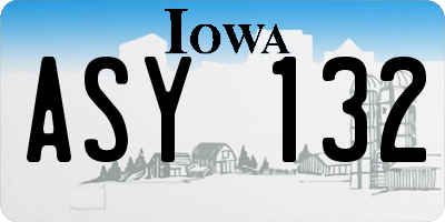 IA license plate ASY132