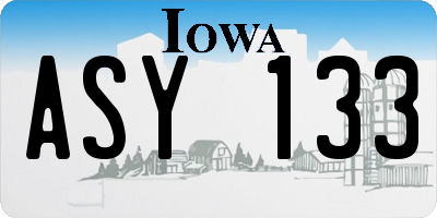 IA license plate ASY133