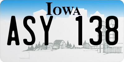 IA license plate ASY138