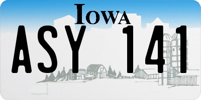 IA license plate ASY141