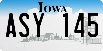 IA license plate ASY145