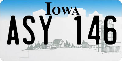 IA license plate ASY146