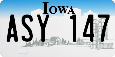IA license plate ASY147