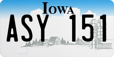 IA license plate ASY151